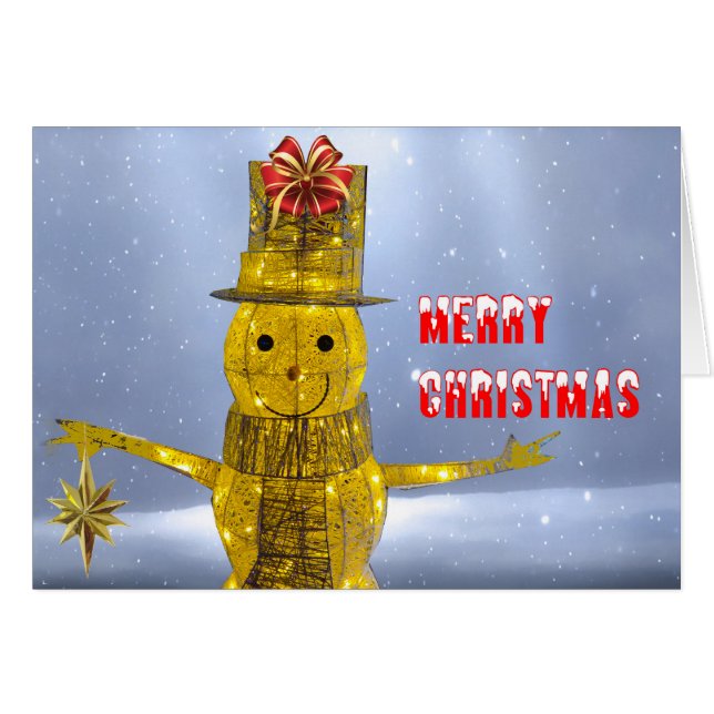 Schneemann-Bild für Postkarte (Vorderseite (Horizontal))