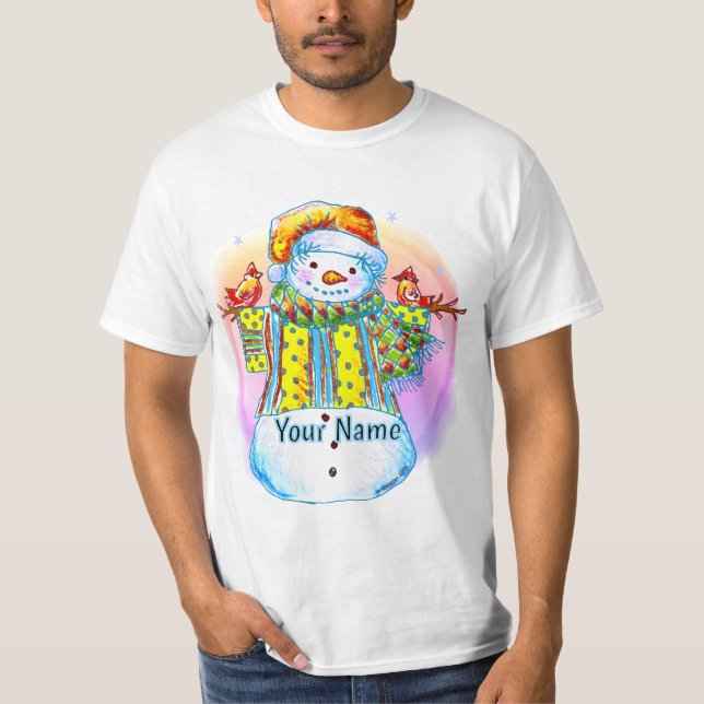 Schneemann Birdman  T-Shirt (Vorderseite)