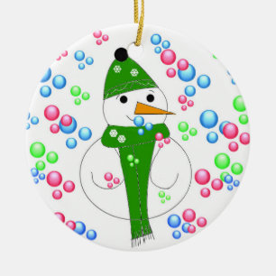 Schneemann-Blasenmanie Keramikornament