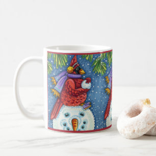 SCHNEEMANN-BODYGUARD, WEIHNACHTS-KARDINALROTVOGEL KAFFEETASSE