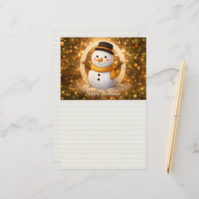 Schneemann Briefpapier (Vorderseite/Rückseite Beispiel)