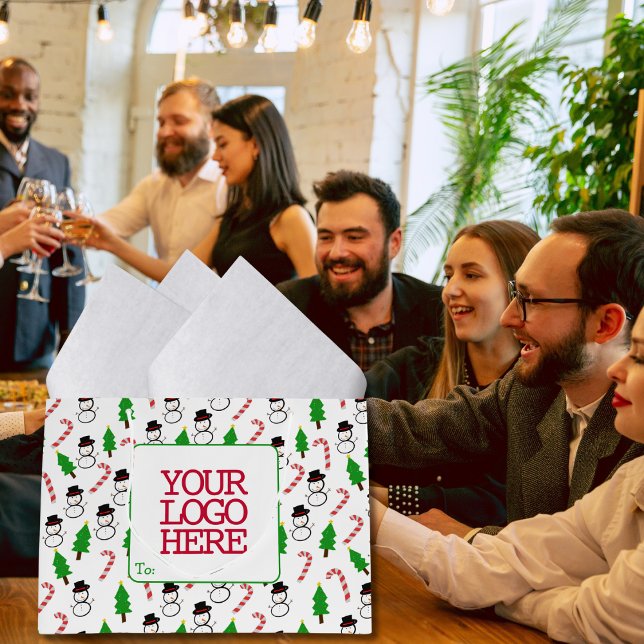 Schneemann Candy Cane Weihnachtsbaum Mitarbeiter Große Geschenktüte (Von Creator hochgeladen)