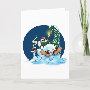 Schneemann chillen feiertagskarte