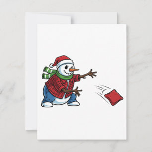 Schneemann Cornhole Weihnachten 2026 Feiertags-Tai Mitteilungskarte