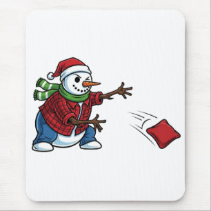 Schneemann Cornhole Weihnachten 2026 Feiertags-Tai Mousepad