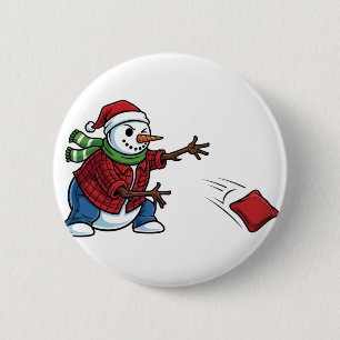 Schneemann Cornhole Weihnachten 2026 Holiday Tailg Button