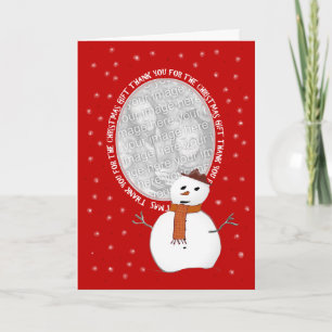 Schneemann Danke für die Weihnachtsfotokarte