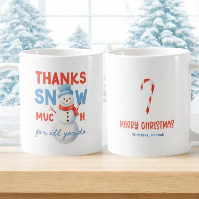 Schneemann Danke, Schnee viel Geschenk Kaffeetasse (Von Creator hochgeladen)
