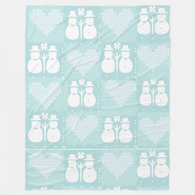 Schneemann-Decken & -Würfe Fleecedecke (Vorderseite)