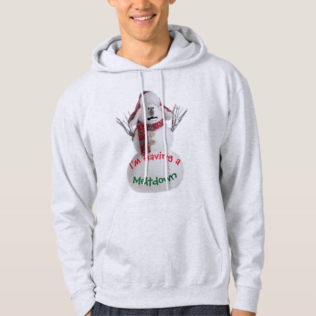 Schneemann, der einen Meltdown-Urlaub macht, lusti Hoodie (Vorderseite)