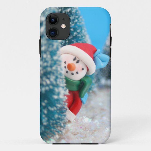 Schneemann, der von hinten einen Baum sich Case-Mate iPhone Hülle (Rückseite)