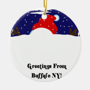 Schneemann des Büffel-NY Keramikornament