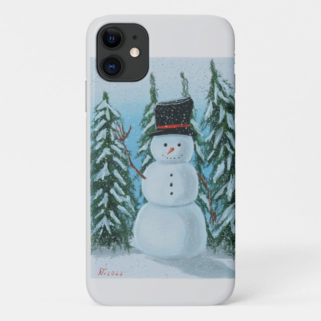 Schneemann-Digitalmalerei Case-Mate iPhone Hülle (Rückseite)