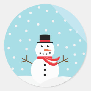 Schneemann eine in den Schnee-Kugel-Aufklebern Runder Aufkleber