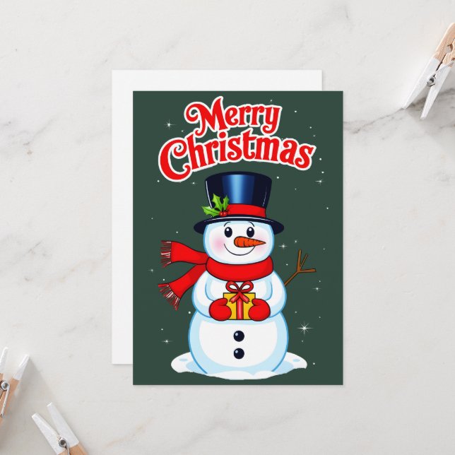 Schneemann Einladung (Vorderseite/Rückseite Beispiel)