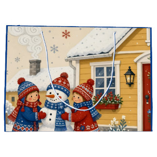 Schneemann einwickelpapier große geschenktüte