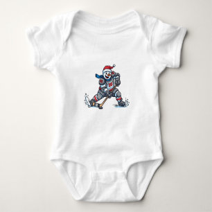 Schneemann Eishockey Weihnachten 2026 Feiertags Sp Baby Strampler