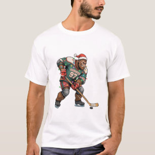 Schneemann Eishockey Weihnachten 2026 Feiertags Sp T-Shirt