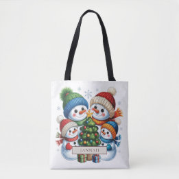 Schneemann-Familie mit vier Mitgliedern Weihnachts