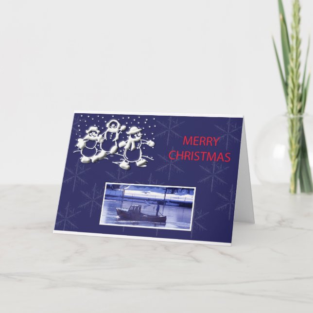 Schneemann Feiertagskarte (Vorderseite)