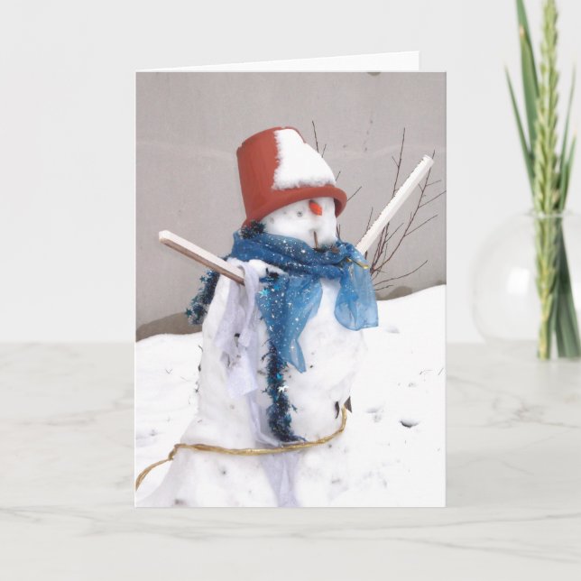 Schneemann Feiertagskarte (Vorderseite)