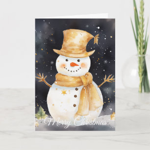Schneemann Feiertagskarte