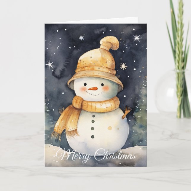 Schneemann Feiertagskarte (Vorderseite)