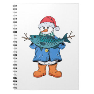 Schneemann Fischer Weihnachten 2026 Urlaubsfische Notizblock