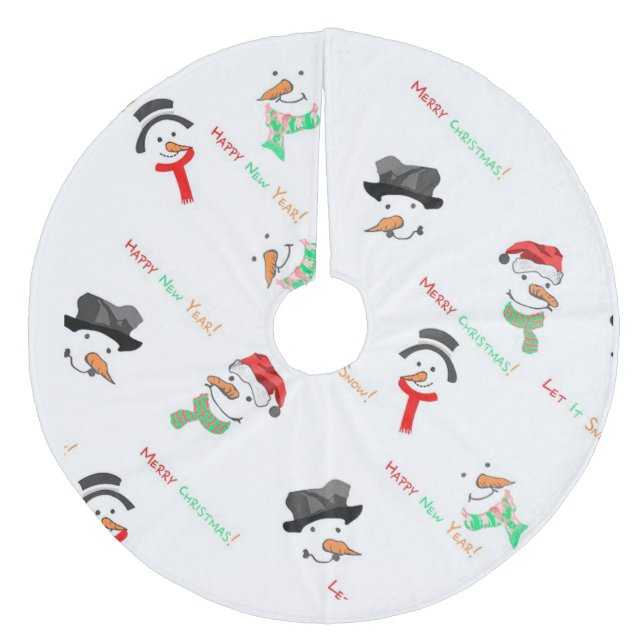 Schneemann Fleece Weihnachtsbaumdecke (Vorderseite)