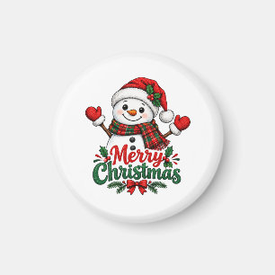 Schneemann Frohe Weihnachten Magnet