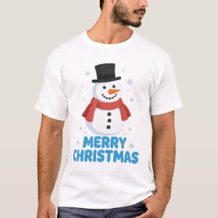 Schneemann Frohe Weihnachten Winterurlaub T-Shirt