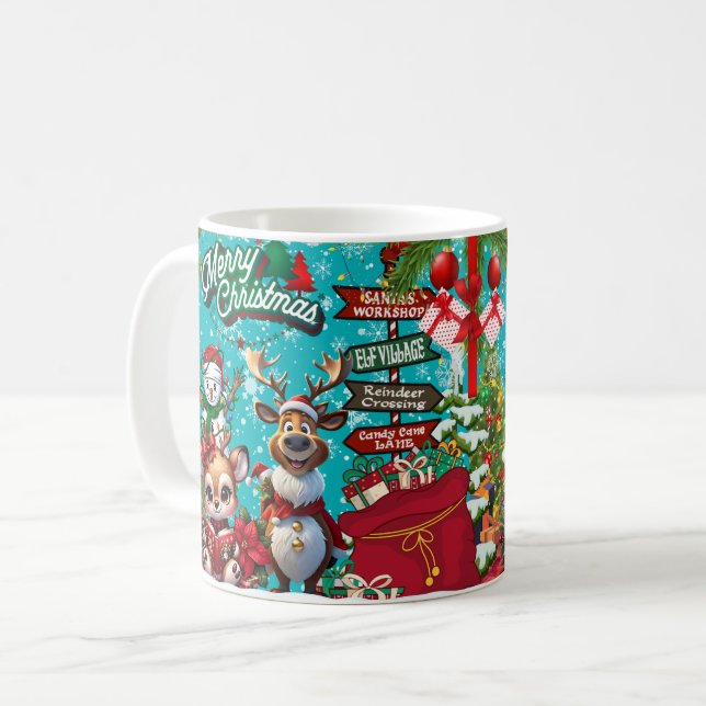 Schneemann, fröhlich kaffeetasse (Vorderseite Links)
