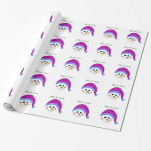 Schneemann, fröhliche Seele Geschenkpapier