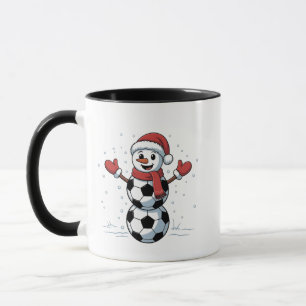 Schneemann Fußball Weihnachten Santa Baseball Spor Tasse