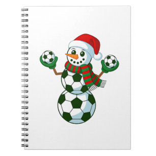 Schneemann Fußball Weihnachten Sportliebhaber Notizblock