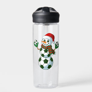 Schneemann Fußball Weihnachten Sportliebhaber Trinkflasche