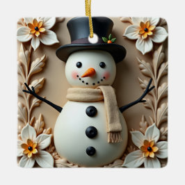 Schneemann Gänseblümchen Weihnachten Keramikornament