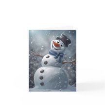 Schneemann gefaltete Grußkarte