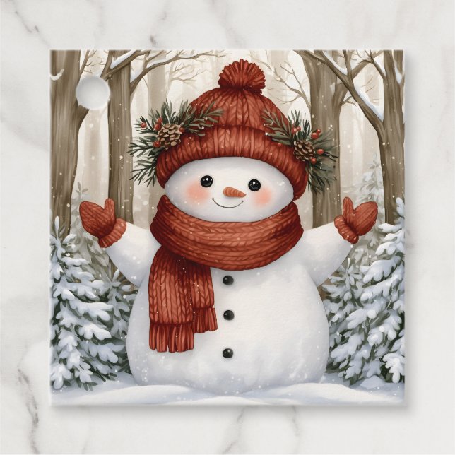 Schneemann Geschenkanhänger (Vorderseite)