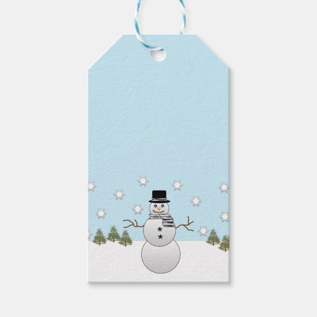 Schneemann Geschenkanhänger (Vorderseite)