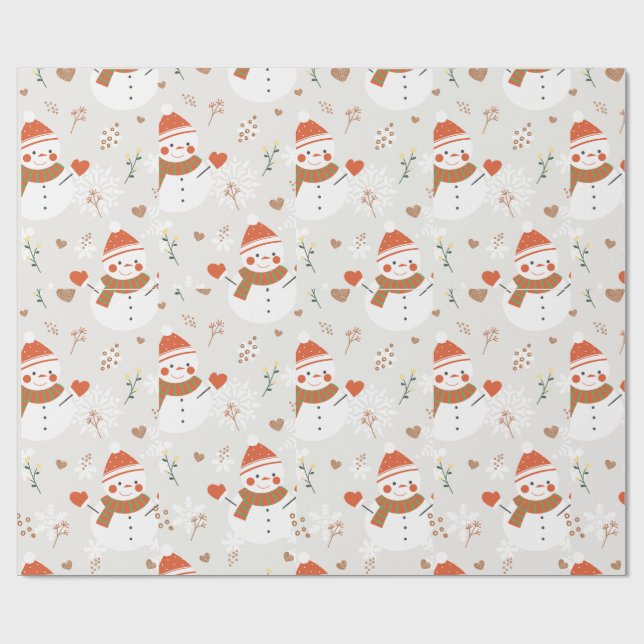 ⛄ Schneemann Geschenkpapier (Flach)