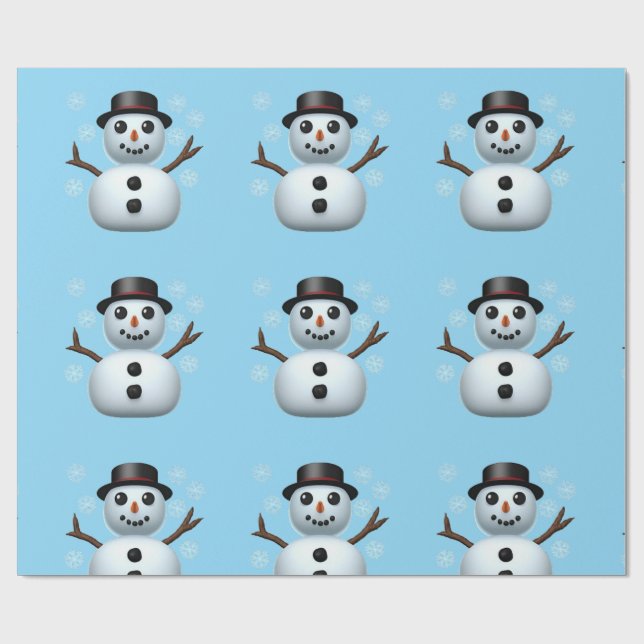 Schneemann Geschenkpapier (Flach)