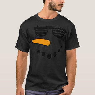 Schneemann Gesicht Karottennase Wimpern Brille für T-Shirt