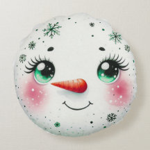 Schneemann Gesicht Kissen, personalisierbar