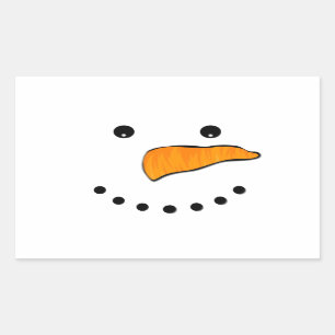 Schneemann-Gesicht Rechteckiger Aufkleber