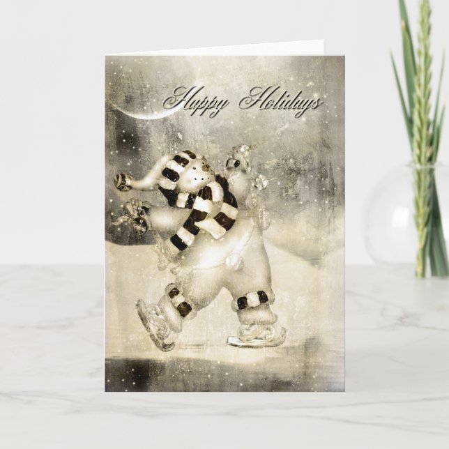 Schneemann gestern feiertagskarte (Vorderseite)
