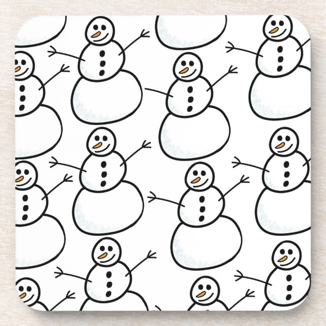 Schneemann Getränkeuntersetzer (Vorderseite)