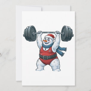 Schneemann Gewichtheber Weihnachten 2026 Fitness-U Dankeskarte