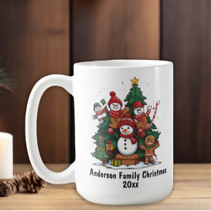 Schneemann-Gingerbread-Mann-Familien-Weihnachten-J Kaffeetasse