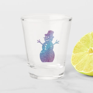 Schneemann-Glitterglas Schnapsglas